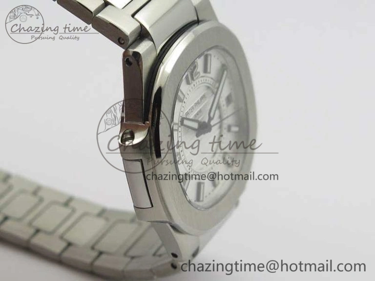 TopPick Nautilus Ladies 7011 SS JJF 1:1 Best Edition White Dial On SS Bracelet ETA Quartz 9047
