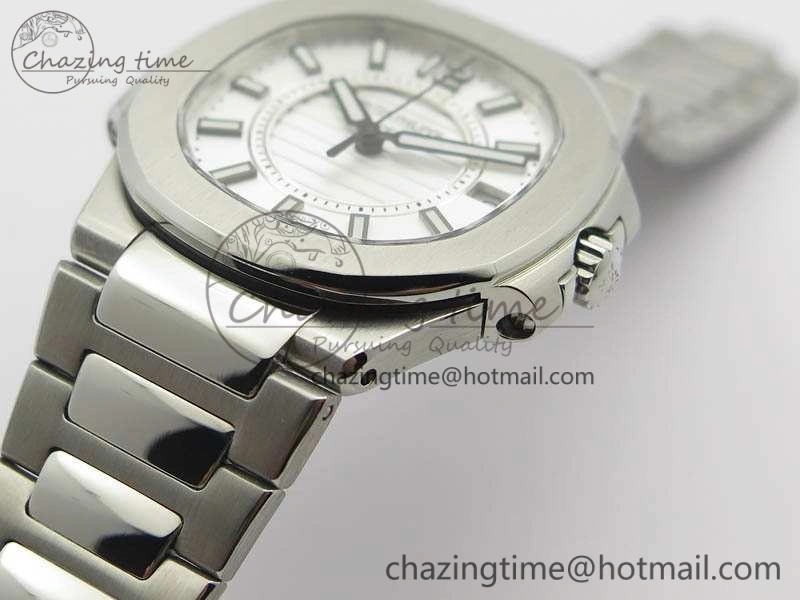 TopPick Nautilus Ladies 7011 SS JJF 1:1 Best Edition White Dial On SS Bracelet ETA Quartz 9047