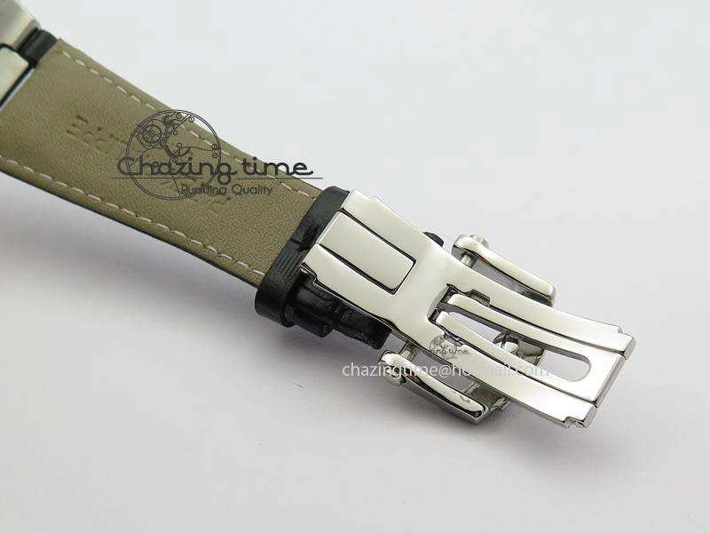 Nautilus Moonphase SS Black Dial On Black Leather Strap MIYOTA 9015 PP324CS Reliable 9084