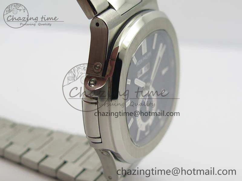 Classic Nautilus Moonphase SS KMF Black Dial On SS Bracelet Calendar Movement V 9013