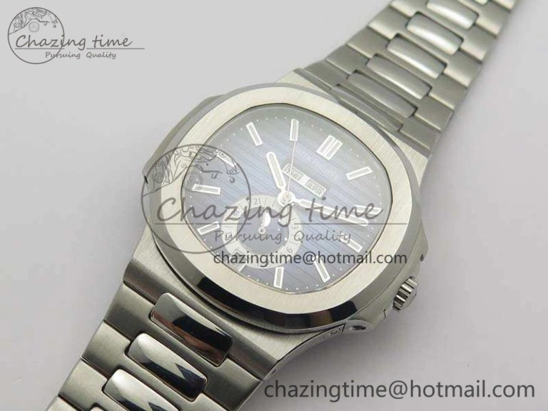 StreetReady Nautilus Moonphase SS KMF Blue Dial On SS Bracelet Calendar Movement V 9015
