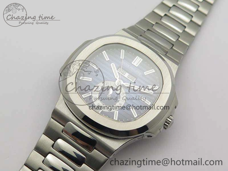 StreetReady Nautilus Moonphase SS KMF Blue Dial On SS Bracelet Calendar Movement V 9015