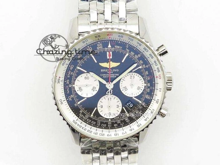 Durable Navitimer 01 1:1 SS Dark Blue Dial on SS Bracelet A 5805