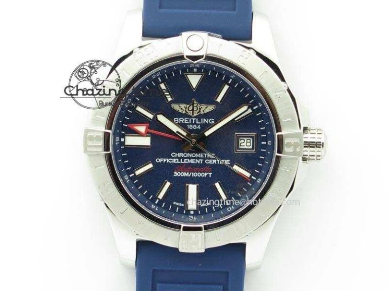 Navitimer 01 BP Maker 1:1 SS Blue Dial Numeral Markers On Blue Leather Strap A Colorful 5798