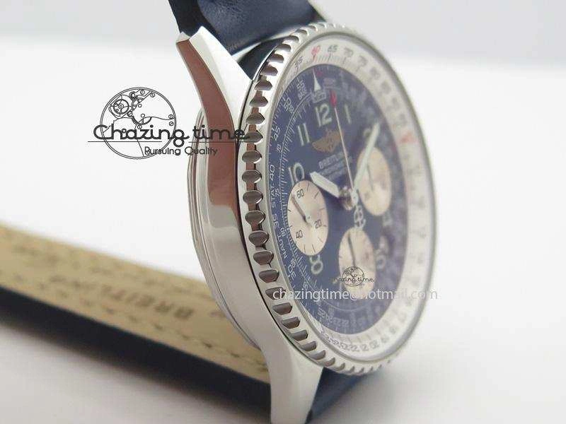 Navitimer 01 BP Maker 1:1 SS Blue Dial Numeral Markers On Blue Leather Strap A Colorful 5798