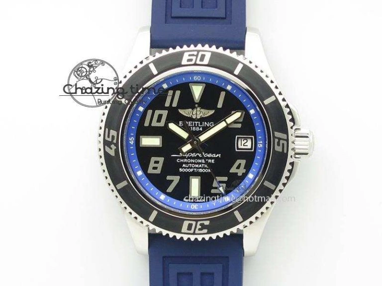 Navitimer 01 BP Maker 1:1 SS Blue Dial Numeral Markers On Blue Leather Strap A Colorful 5798