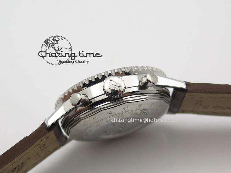 BestValue Navitimer 01 BP Maker 1:1 SS White Dial Numeral Markers On Brown Leather Strap A 5800