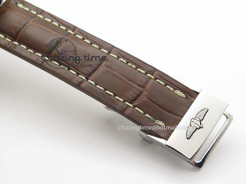 BestValue Navitimer 01 BP Maker 1:1 SS White Dial Numeral Markers On Brown Leather Strap A 5800