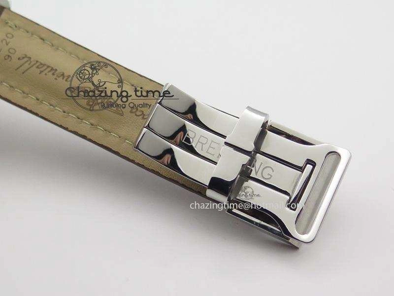 BestValue Navitimer 01 BP Maker 1:1 SS White Dial Numeral Markers On Brown Leather Strap A 5800