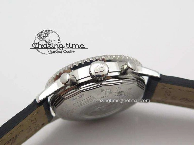 NewStyle Navitimer 01 Bp Maker 1:1 SS Black Dial On Black Leather Strap A 5796