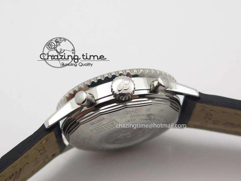 NewStyle Navitimer 01 Bp Maker 1:1 SS Black Dial On Black Leather Strap A 5796