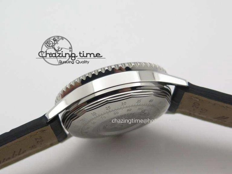 NewStyle Navitimer 01 Bp Maker 1:1 SS Black Dial On Black Leather Strap A 5796