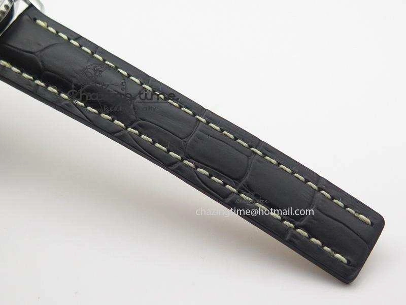 NewStyle Navitimer 01 Bp Maker 1:1 SS Black Dial On Black Leather Strap A 5796