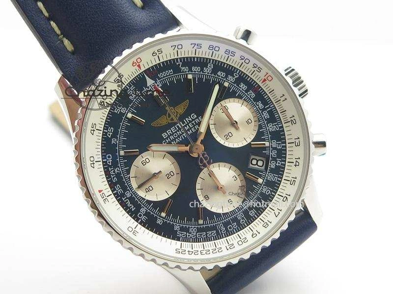 Navitimer 01 Bp Maker 1:1 SS Blue Dial On Blue Leather Strap A GoodFit 5797