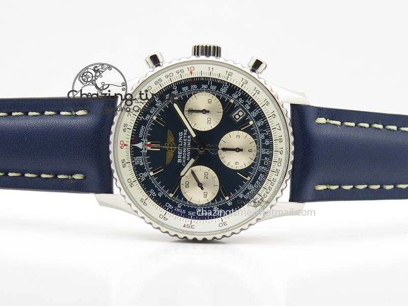 Navitimer 01 Bp Maker 1:1 SS Blue Dial On Blue Leather Strap A GoodFit 5797