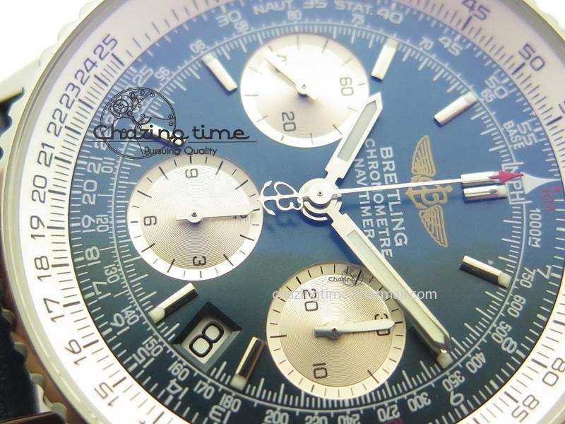 Navitimer 01 Bp Maker 1:1 SS Blue Dial On Blue Leather Strap A GoodFit 5797