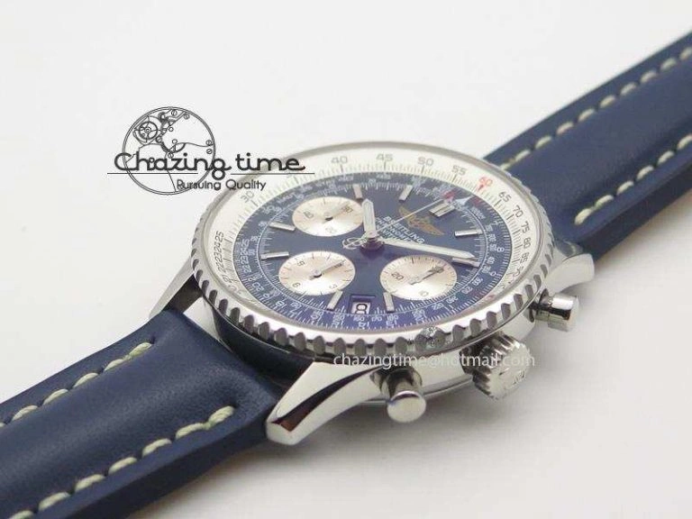 Navitimer 01 Bp Maker 1:1 SS Blue Dial On Blue Leather Strap A GoodFit 5797