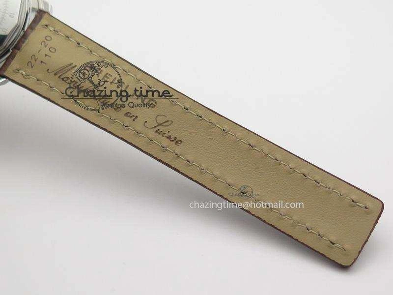 Bold Navitimer 01 Bp Maker 1:1 SS White Dial On Brown Leather Strap A 5799