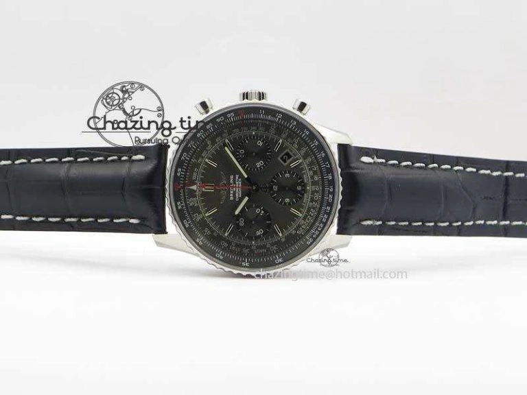 Modern Navitimer 01 SS Gray Dial On Black Leather Strap A 5769