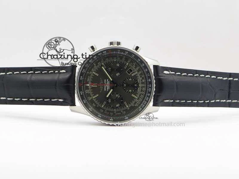 Modern Navitimer 01 SS Gray Dial On Black Leather Strap A 5769