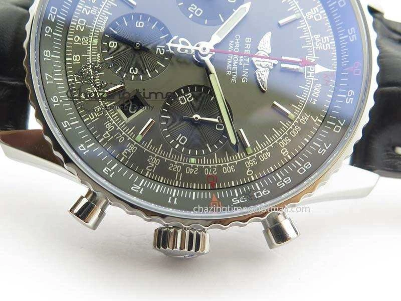Modern Navitimer 01 SS Gray Dial On Black Leather Strap A 5769