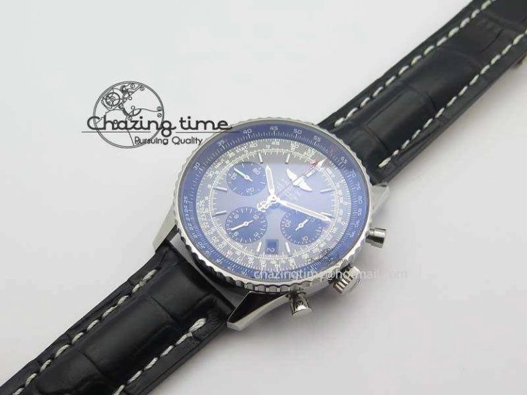 Modern Navitimer 01 SS Gray Dial On Black Leather Strap A 5769