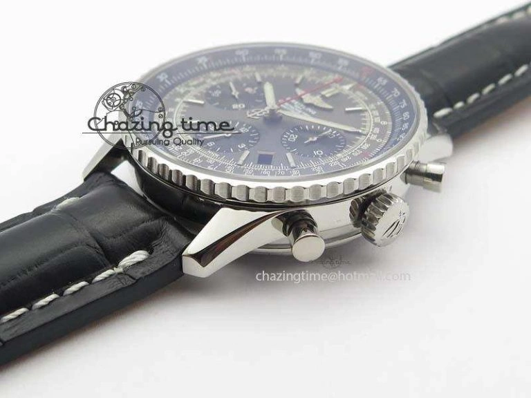 Modern Navitimer 01 SS Gray Dial On Black Leather Strap A 5769