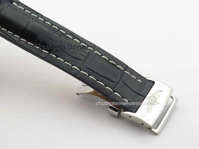 Modern Navitimer 01 SS Gray Dial On Black Leather Strap A 5769