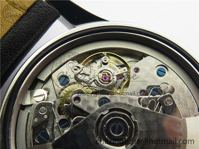 OnTrend Navitimer 1 41mm SS B50 Black Dial on Black Leather Strap A 5543