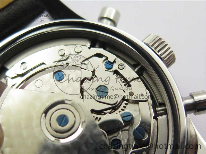 OnTrend Navitimer 1 41mm SS B50 Black Dial on Black Leather Strap A 5543