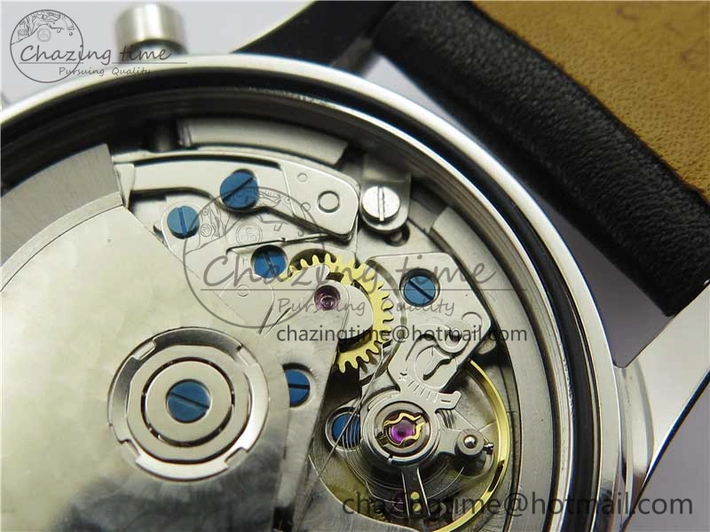 OnTrend Navitimer 1 41mm SS B50 Black Dial on Black Leather Strap A 5543
