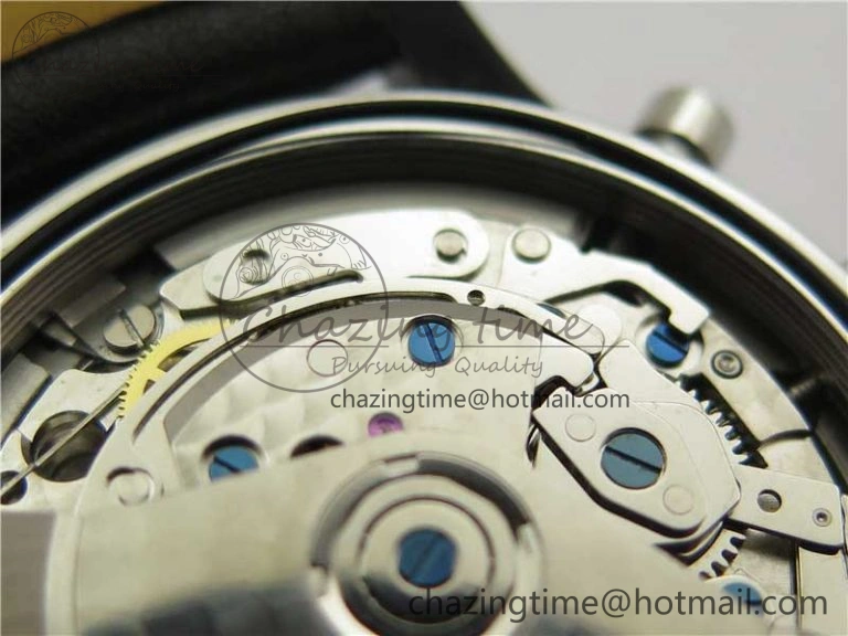 OnTrend Navitimer 1 41mm SS B50 Black Dial on Black Leather Strap A 5543