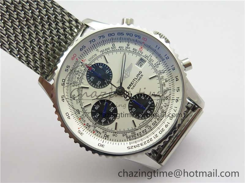 Sleek Navitimer 1 41mm SS B50 White Dial on SS Bracelet A 5540