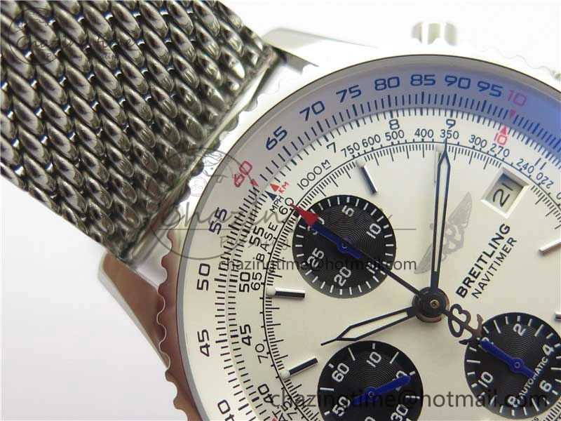 Sleek Navitimer 1 41mm SS B50 White Dial on SS Bracelet A 5540