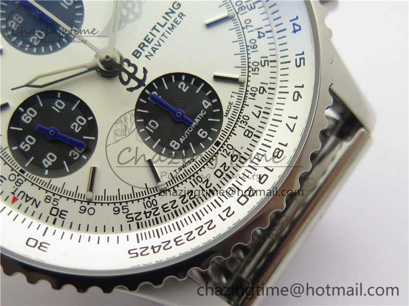 Sleek Navitimer 1 41mm SS B50 White Dial on SS Bracelet A 5540