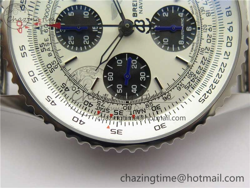 Sleek Navitimer 1 41mm SS B50 White Dial on SS Bracelet A 5540
