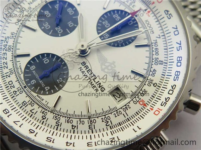 Sleek Navitimer 1 41mm SS B50 White Dial on SS Bracelet A 5540