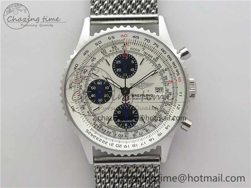 Sleek Navitimer 1 41mm SS B50 White Dial on SS Bracelet A 5540