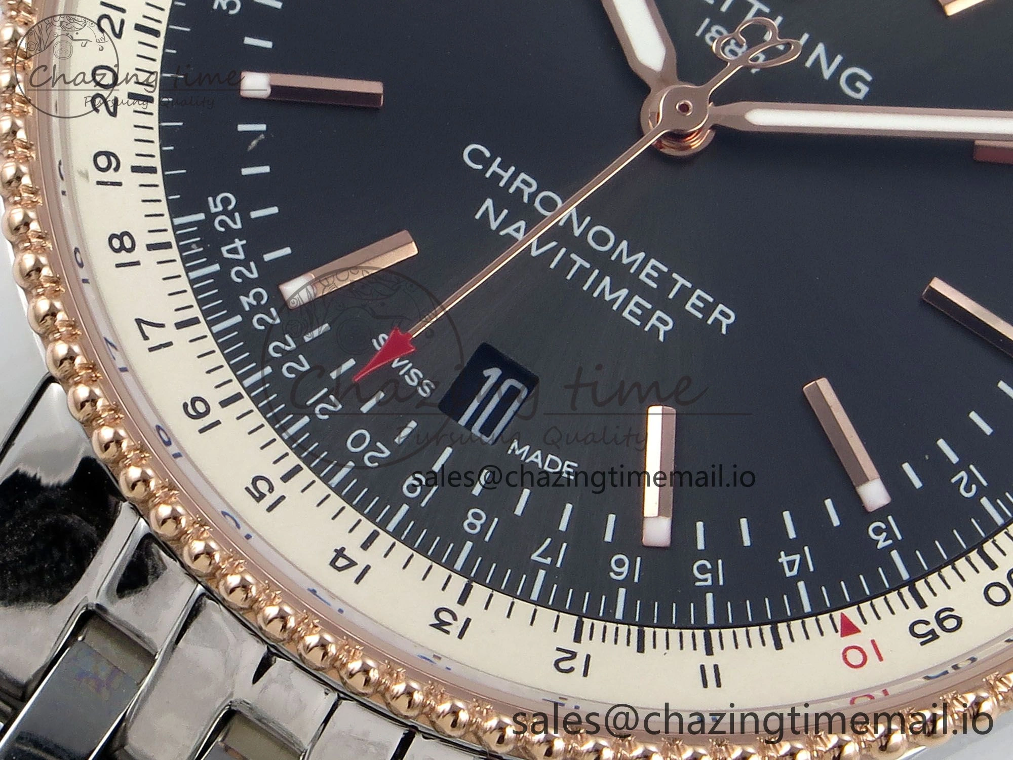 Navitimer 1 RG 41mm TF 1:1 Best Edition SS Bezel Gray Dial on SS Bracelet A Minimalist 5490