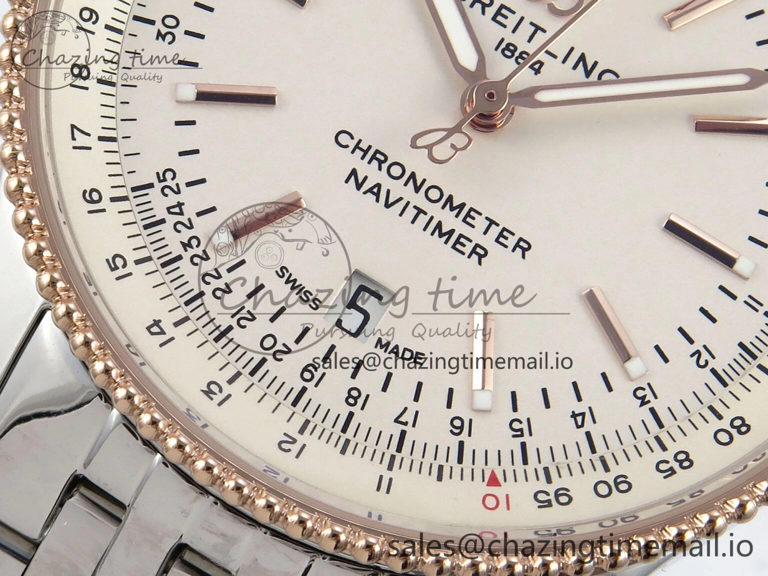 Navitimer 1 RG 41mm TF 1:1 Best Edition SS Bezel White Dial on SS Bracelet A HighQuality 5493