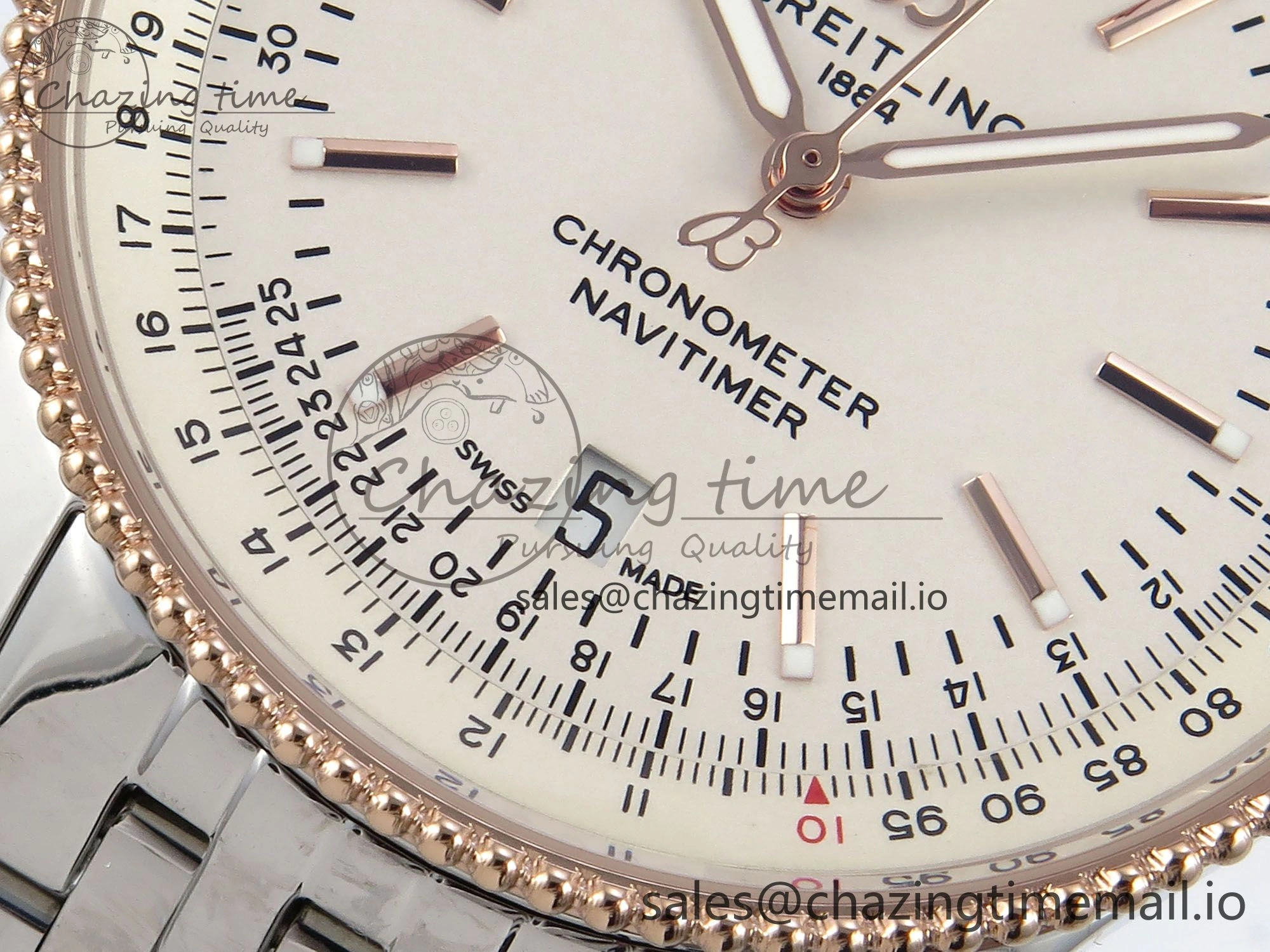 Navitimer 1 RG 41mm TF 1:1 Best Edition SS Bezel White Dial on SS Bracelet A HighQuality 5493