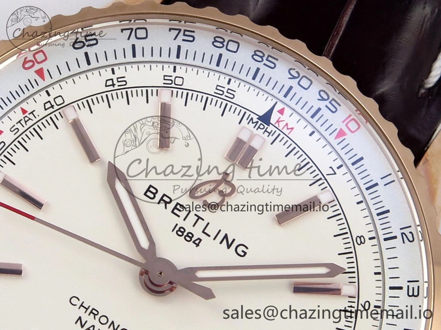ModernLook Navitimer 1 RG 41mm TF 1:1 Best Edition White Bezel White Dial on Brown Leather Strap A 5472