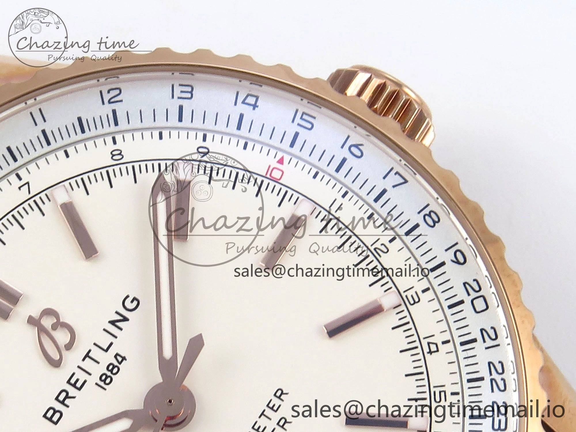 ModernLook Navitimer 1 RG 41mm TF 1:1 Best Edition White Bezel White Dial on Brown Leather Strap A 5472