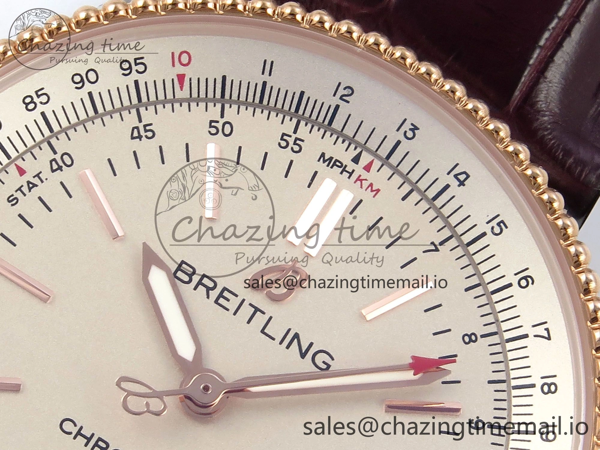 Minimalist Navitimer 1 RG SS 38mm TF 1:1 Best Edition White Bezel White Dial on Brown Leather Strap A 5480
