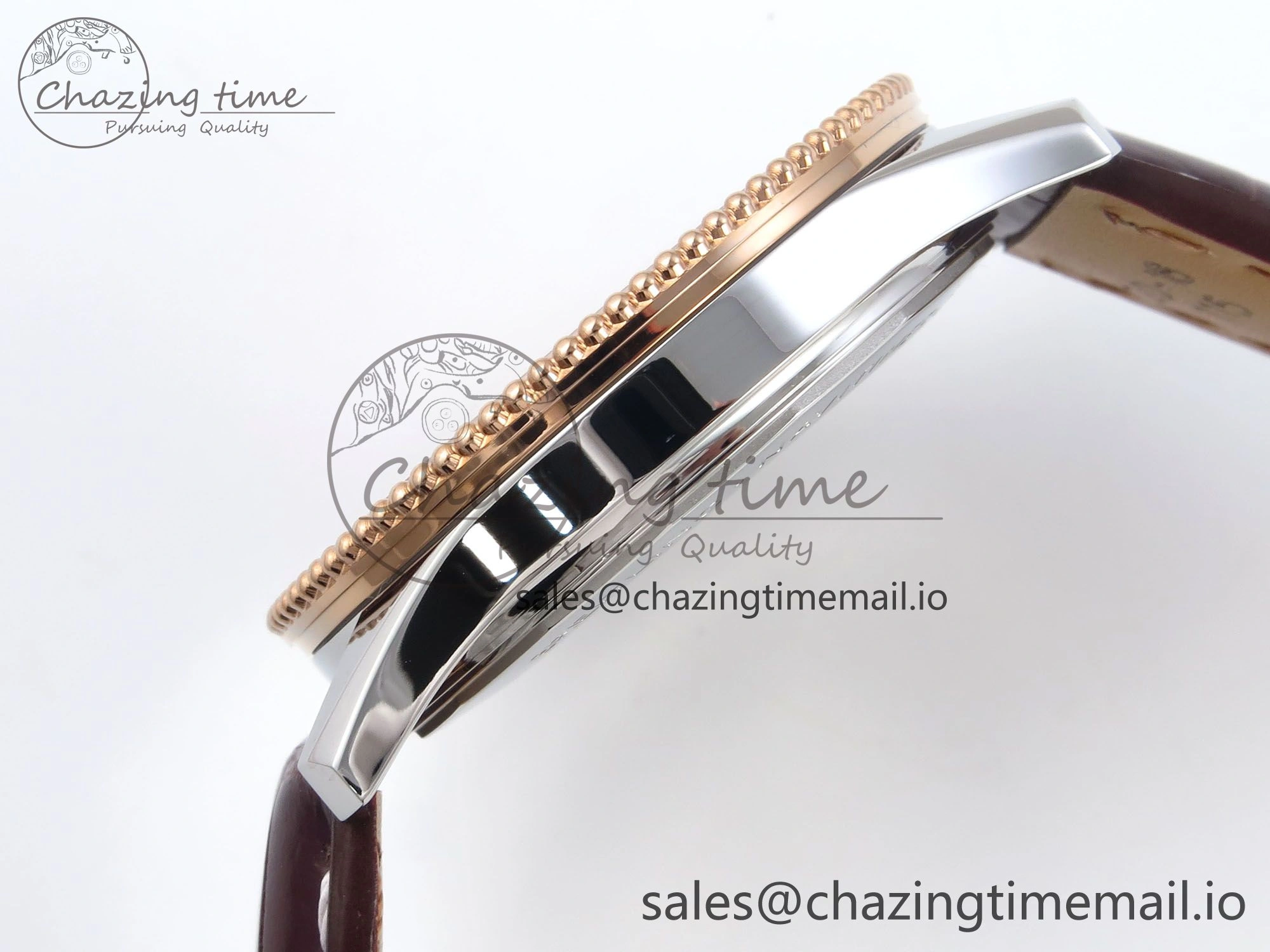 Minimalist Navitimer 1 RG SS 38mm TF 1:1 Best Edition White Bezel White Dial on Brown Leather Strap A 5480