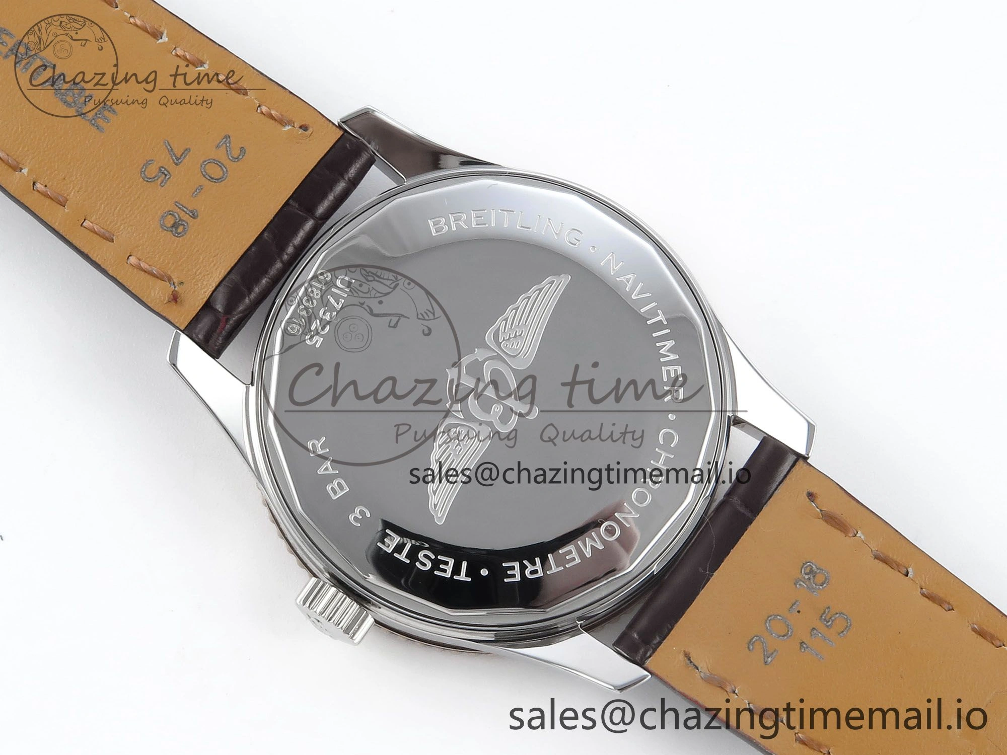 Minimalist Navitimer 1 RG SS 38mm TF 1:1 Best Edition White Bezel White Dial on Brown Leather Strap A 5480