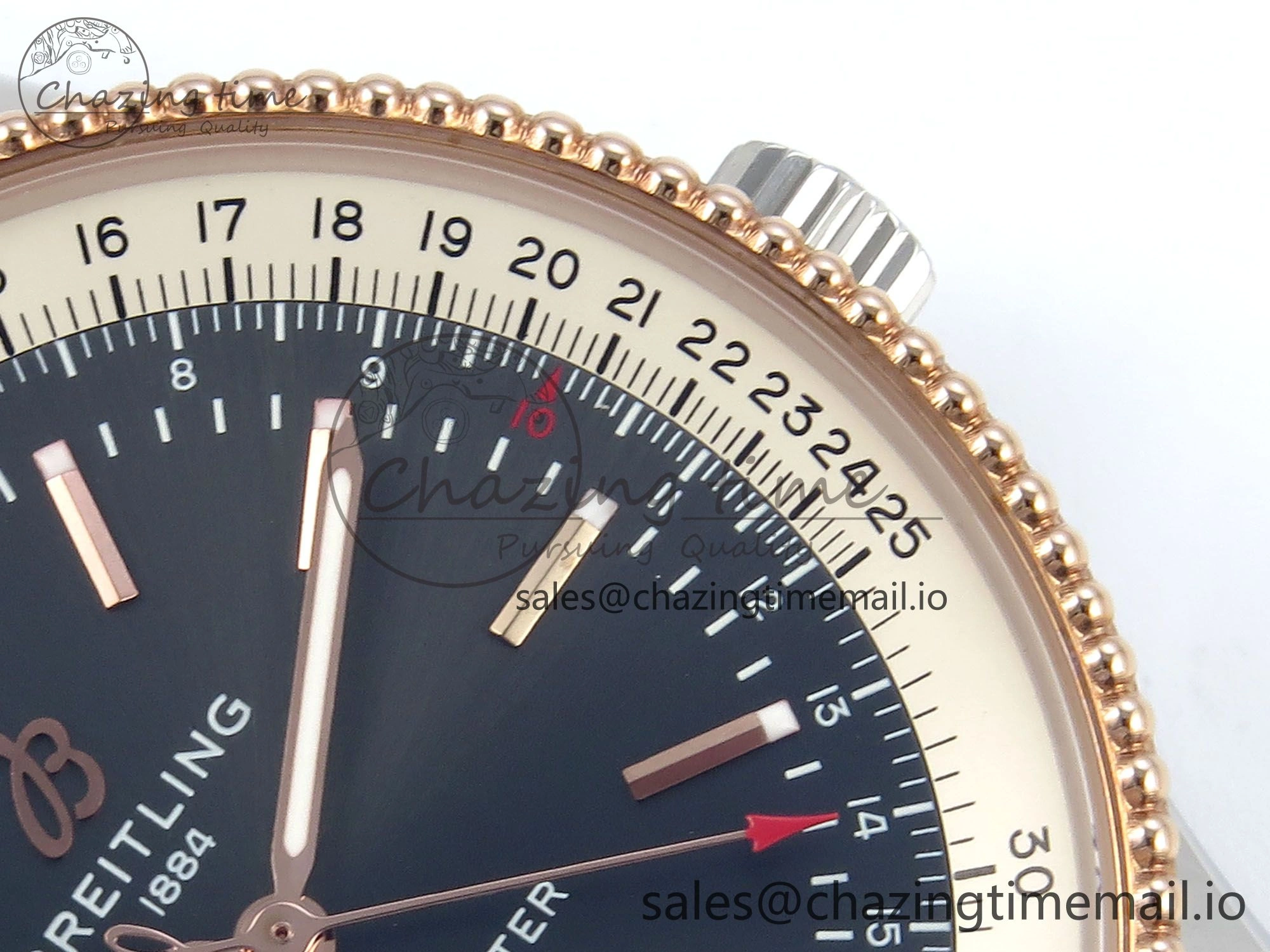 Effortless Navitimer 1 RG SS 41mm TF 1:1 Best Edition White Bezel Gray Dial on Blue Leather Strap A 5488