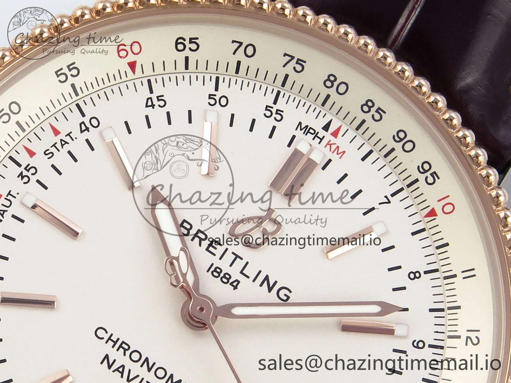 Navitimer 1 RG SS 41mm TF 1:1 Best Edition White Bezel White Dial on Brown Leather Strap A Chic 5486