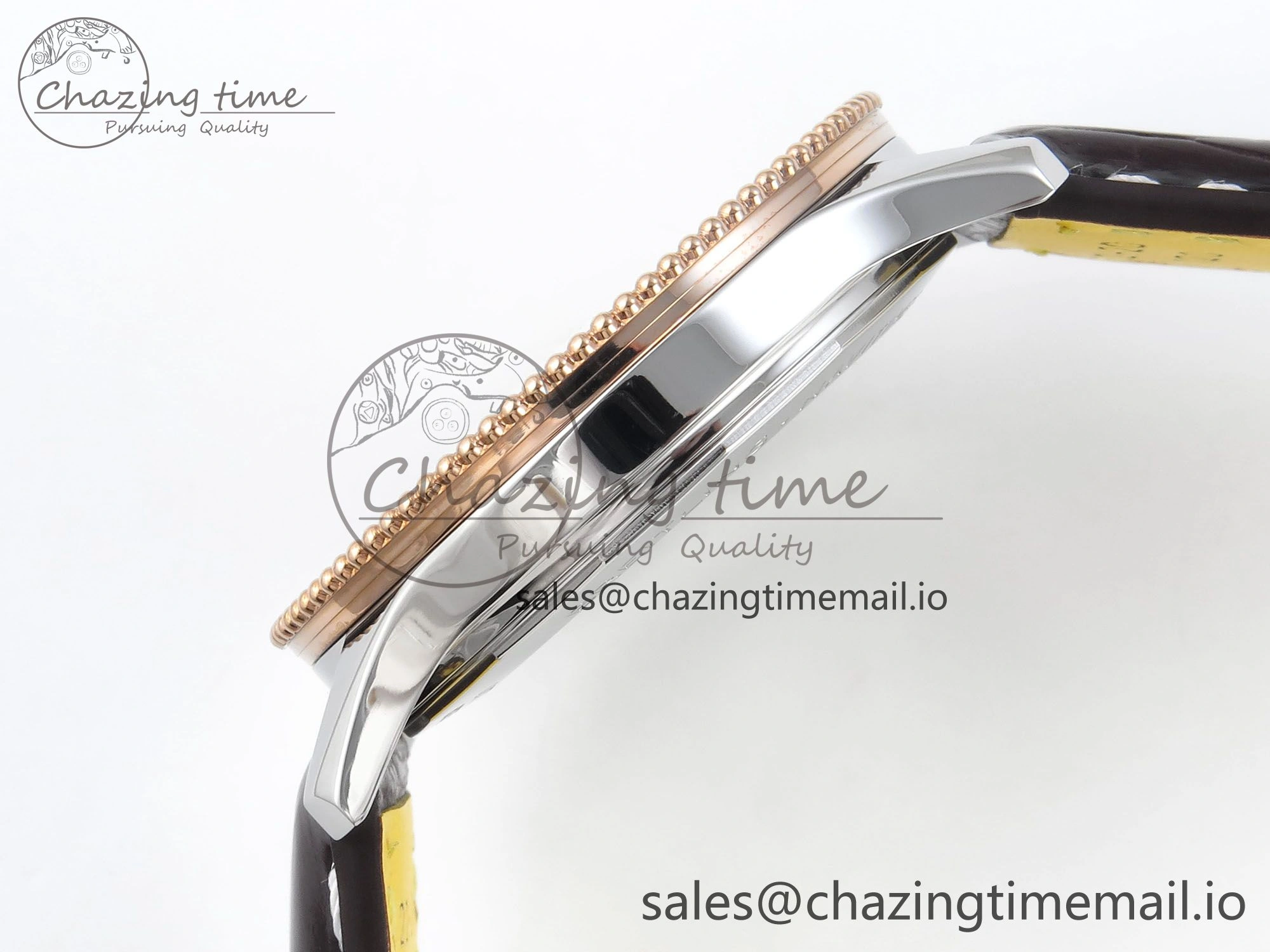 Navitimer 1 RG SS 41mm TF 1:1 Best Edition White Bezel White Dial on Brown Leather Strap A Chic 5486