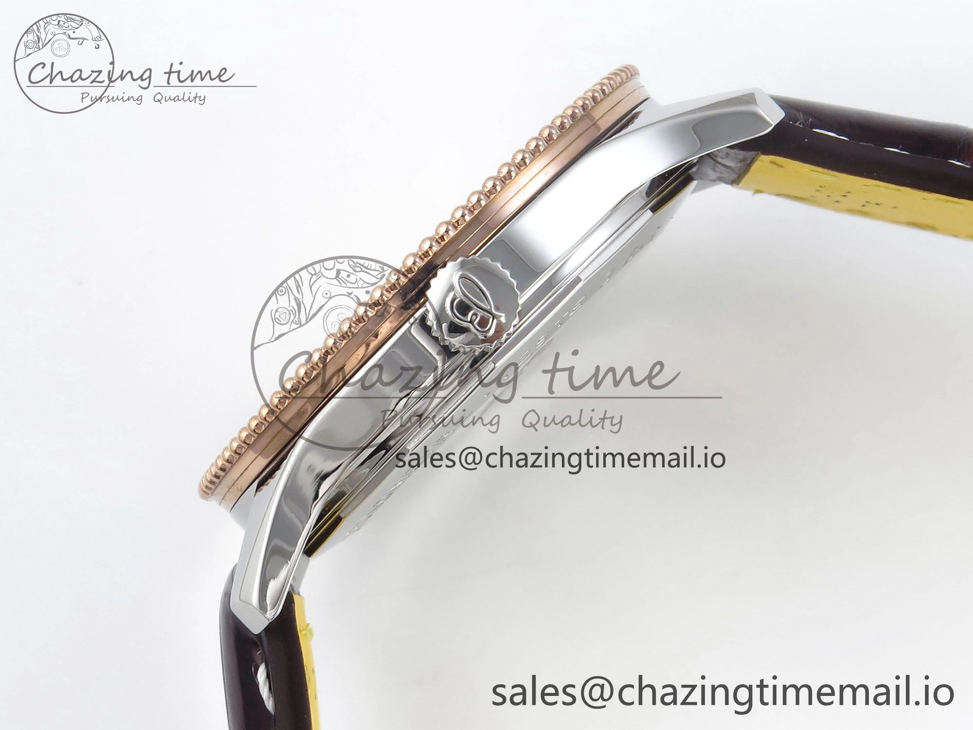 Navitimer 1 RG SS 41mm TF 1:1 Best Edition White Bezel White Dial on Brown Leather Strap A Chic 5486
